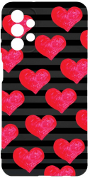 Husa Bestcase comp cu Samsung Galaxy A13 4G hearts SLIM 1.2MM Microfibra prot cam PB 102 