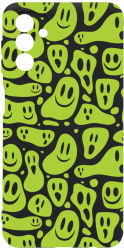 Husa Bestcase comp cu Samsung Galaxy A04s Green Acid Smiley SLIM 1.2MM Microfibra prot cam PB 1051 