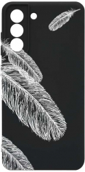Husa Bestcase comp cu Samsung Galaxy S21 FE Feathers BW SLIM 1.2MM Microfibra prot cam PB 18 