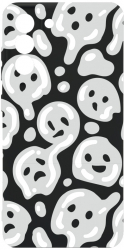 Husa Bestcase comp cu Samsung Galaxy S21 FE Gray Acid Smiley SLIM 1.2MM Microfibra prot cam PB 1000 