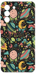 Husa Bestcase comp cu Samsung Galaxy S21 FE Universe Planets UFO SLIM 1.2MM Microfibra prot cam PB 472 