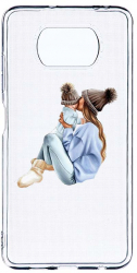 Husa Bestcase comp cu Xiaomi Poco X3 Pro / Poco X3 Girl Mom With a Boy 2MM Soft Silicon prot cam T 562 