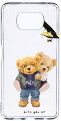 Husa Bestcase comp cu Xiaomi Poco X3 Pro / Poco X3 Teddy Bear Lift me up 2MM Soft Silicon prot cam T 933 