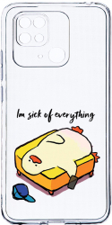 Husa Bestcase comp cu Xiaomi Redmi 10C Im Sick Of Everything 2MM Soft Silicon prot cam T 999 