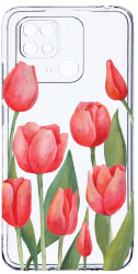 Husa Bestcase comp cu Xiaomi Redmi 10C Red Tulips 2MM Soft Silicon prot cam T 633 