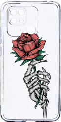 Husa Bestcase comp cu Xiaomi Redmi 10C Rose In Skeleton Hand 2MM Soft Silicon prot cam T 1023 