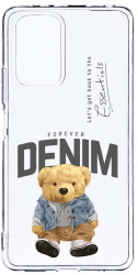 Husa Bestcase comp cu Xiaomi Redmi Note 10 Pro Max Denim Style Teddy Bear 2MM Soft Silicon prot cam T 930 