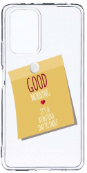 Husa Bestcase comp cu Xiaomi Redmi Note 10S Good Morning Sticker 2MM Soft Silicon prot cam T 48 