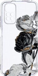 Husa Bestcase comp cu Xiaomi Redmi Note 11s 4G Black Rose 2MM Soft Silicon prot cam T 990 