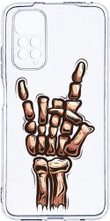 Husa Bestcase comp cu Xiaomi Redmi Note 11 4G Skeleton Hand FU 2MM Soft Silicon prot cam T 964 