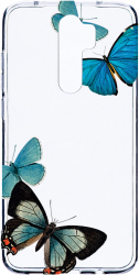 Husa Bestcase comp cu Xiaomi Redmi 9 Beautiful Blue Butterflies 2MM Soft Silicon prot cam T 991 