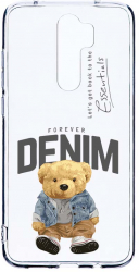 Husa Bestcase comp cu Xiaomi Redmi 9 Denim Style Teddy Bear 2MM Soft Silicon prot cam T 930 