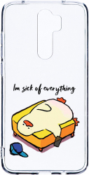 Husa Bestcase comp cu Xiaomi Redmi 9 Im Sick Of Everything 2MM Soft Silicon prot cam T 999 