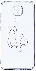 Husa Bestcase comp cu Xiaomi Redmi Note 9 Abstract Cat 2MM Soft Silicon prot cam T 738 
