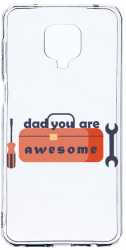 Husa Bestcase comp cu Xiaomi Redmi Note 9 Pro / Redmi Note 9 Pro Max Awesome Dad 2MM Soft Silicon prot cam T 794 