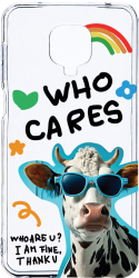 Husa Bestcase comp cu Xiaomi Redmi Note 9 Pro / Redmi Note 9 Pro Max Cool Cow - Who Cares 2MM Soft Silicon prot cam T 975 