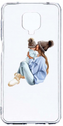Husa Bestcase comp cu Xiaomi Redmi Note 9S Girl Mom With a Boy 2MM Soft Silicon prot cam T 562 