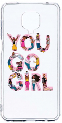 Husa Bestcase comp cu Xiaomi Redmi Note 9S Girl Power 2MM Soft Silicon prot cam T 250 