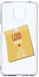 Husa Bestcase comp cu Xiaomi Redmi Note 9S Good Morning Sticker 2MM Soft Silicon prot cam T 48 
