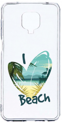 Husa Bestcase comp cu Xiaomi Redmi Note 9 Pro / Redmi Note 9 Pro Max I Love Beach 2MM Soft Silicon prot cam T 835 