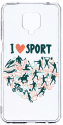 Husa Bestcase comp cu Xiaomi Redmi Note 9 Pro / Redmi Note 9 Pro Max I Love Sport 2MM Soft Silicon prot cam T 803 