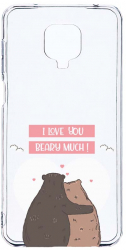 Husa Bestcase comp cu Xiaomi Redmi Note 9 Pro / Redmi Note 9 Pro Max I Love U Beary Much 2MM Soft Silicon prot cam T 766 