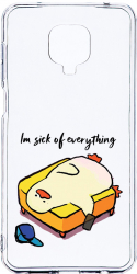 Husa Bestcase comp cu Xiaomi Redmi Note 9 Pro / Redmi Note 9 Pro Max Im Sick Of Everything 2MM Soft Silicon prot cam T 999 