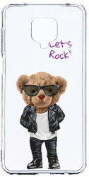 Husa Bestcase comp cu Xiaomi Redmi Note 9 Pro / Redmi Note 9 Pro Max Lets Rock Teddy Bear 2MM Soft Silicon prot cam T 929 