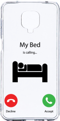 Husa Bestcase comp cu Xiaomi Redmi Note 9 Pro / Redmi Note 9 Pro Max My Bed Is Calling 2MM Soft Silicon prot cam T 945 