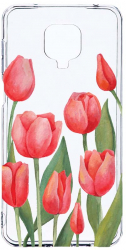 Husa Bestcase comp cu Xiaomi Redmi Note 9S Red Tulips 2MM Soft Silicon prot cam T 633 