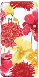 Husa Bestcase comp cu Xiaomi Redmi Note 9S Red Yellow Flowers 2MM Soft Silicon prot cam T 634 