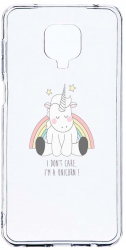 Husa Bestcase comp cu Xiaomi Redmi Note 9S Unicorn - I Dont Care 2MM Soft Silicon prot cam T 524
