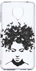 Husa Bestcase comp cu Xiaomi Redmi Note 9S Woman BW 2MM Soft Silicon prot cam T 51 