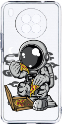 Husa Bestcase Compatibila cu Honor 50 Lite Astronaut Pizza 2MM Soft Silicon prot cam T 1004 