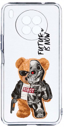 Husa Bestcase Compatibila cu Honor 50 Lite Half Robot Half Teddy Bear 2MM Soft Silicon prot cam T 931 