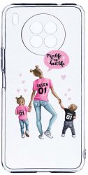 Husa Bestcase Compatibila cu Honor 50 Lite Mom Life Boy And Girl 2MM Soft Silicon prot cam T 557 
