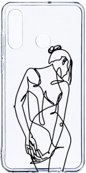 Husa Bestcase Compatibila cu Huawei P30 Lite Woman Lineart 2MM Soft Silicon prot cam T 1062 