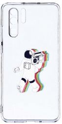 Husa Bestcase Compatibila cu Huawei P30 Pro Walk On Moon 2MM Soft Silicon prot cam T 467 