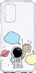Husa Bestcase compatibila cu OPPO A54 5G Astronaut 2MM Soft Silicon prot cam T 977 