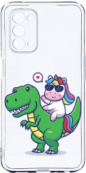 Husa Bestcase compatibila cu OPPO A54 5G Dino Rider Unicorn 2MM Soft Silicon prot cam T 993 