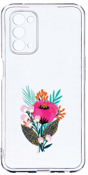 Husa Bestcase compatibila cu OPPO A93 5G Flowers 2MM Soft Silicon prot cam T 641 