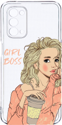 Husa Bestcase compatibila cu OPPO A54 5G Girl Boss 2MM Soft Silicon prot cam T 1009 