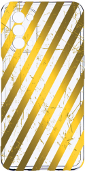 Husa Bestcase compatibila cu OPPO A93 5G Golden Stripes 2MM Soft Silicon prot cam T 1055 
