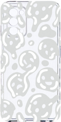 Husa Bestcase compatibila cu OPPO A54 5G Gray Acid Smiley 2MM Soft Silicon prot cam T 1000 