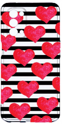 Husa Bestcase compatibila cu OPPO A74 5G hearts 2MM Soft Silicon prot cam T 102 