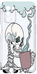 Husa Bestcase compatibila cu OPPO A74 5G Skull 2MM Soft Silicon prot cam T 252 