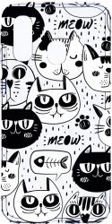 Husa Bestcase Compatibila cu Samsung Galaxy A20e Cool Cats 2MM Soft Silicon prot cam T 1029 