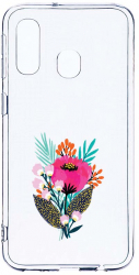 Husa Bestcase Compatibila cu Samsung Galaxy A20e Flowers 2MM Soft Silicon prot cam T 641 