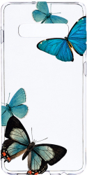 Husa Bestcase Compatibila cu Samsung Galaxy S10 Plus Beautiful Blue Butterflies 2MM Soft Silicon prot cam T 991