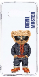 Husa Bestcase Compatibila cu Samsung Galaxy S10 Plus Denim Master - Teddy Bear 2MM Soft Silicon prot cam T 927 